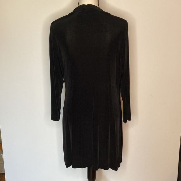 Chico’s Dress Travelers Faux Wrap Black Long Sleeves Slinky Dress - Picture 6 of 12